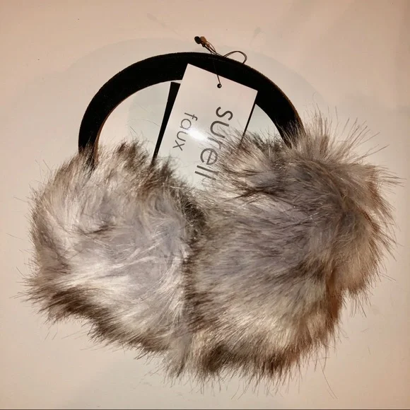 Surell Faux Fox Fur Earmuff with Velvet Headband - Picture 3 of 9